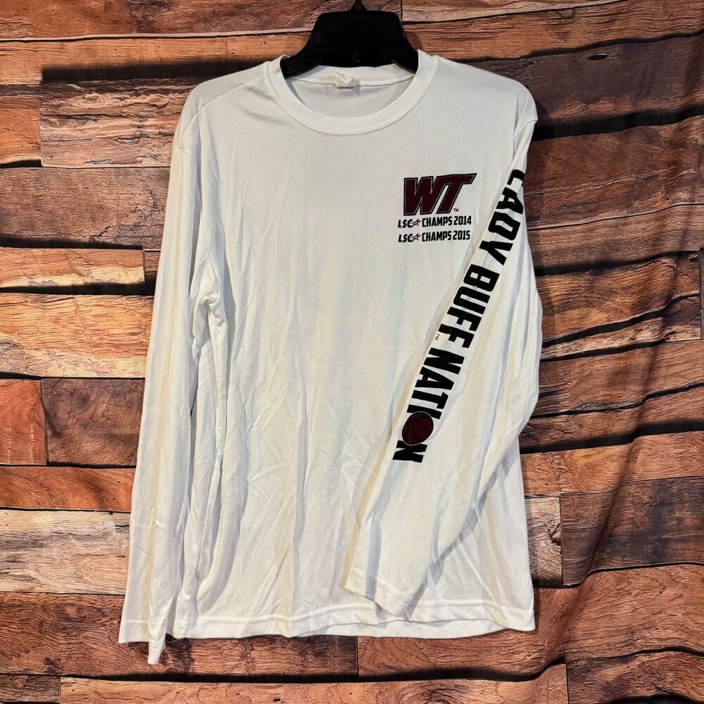 Sport-Tek WTAMU Lady Buff Nation T-Shirt White M LSC Champs 2014 15 Long Sleeve